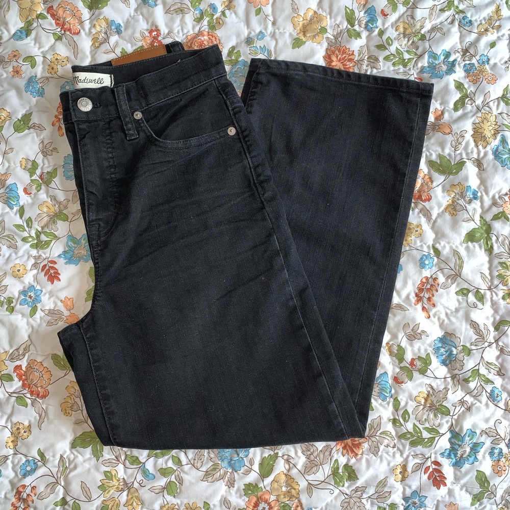 madewell slim wide-leg jeans in lunar wash